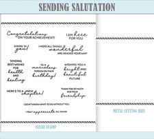 SENDING SALUTATION Stamp and Metal Cutting Dies for DIY Handmade Cards Scrapbook
