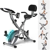 2025 New Exercise Bike Foldable with 16 Levels Magnetic Resistance, Folding Cycl