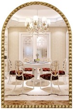 Arched Mirror for Wall, 20"x30" Antique Gold Arch Bathroom Vanity Mirror, Ant...