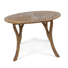 47 Stylish Patio Table - Acacia Wood, Teak Finish, Circular Shape, Ideal for