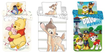 Disney Winnie Puuh Bambi Paw Patrol Babybettwäsche 100x135cm 100 %  Baumwolle