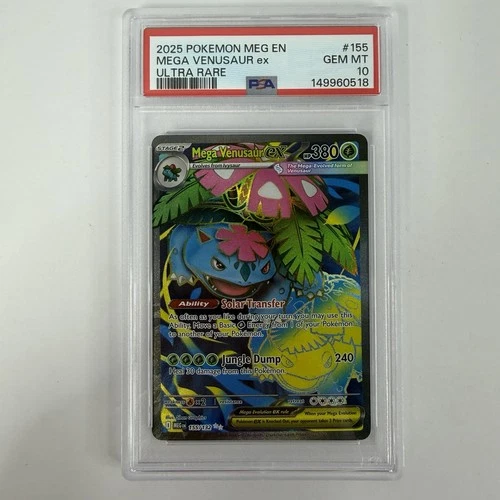 Pokemon Mega Evolution 155 Mega Venusaur Ex PSA 10
