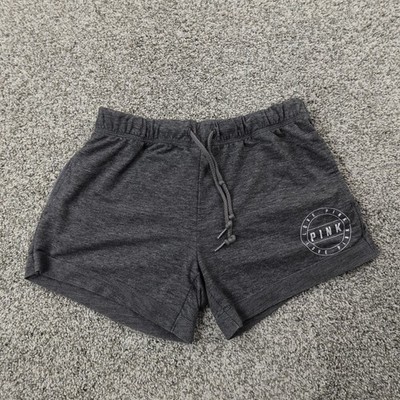 PINK Shorts Womens XS Gray Victoria Secret Mini Micro Booty Drawstring Sweat Y2K