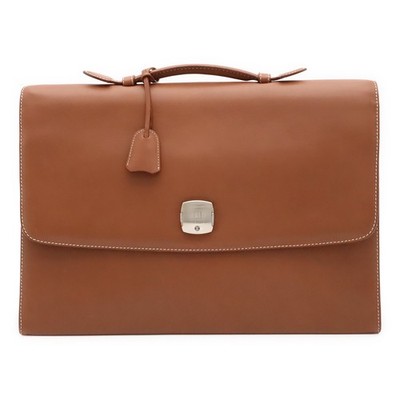 Dunhill Murzan Double Briefcase Business Bag Leather Brown
