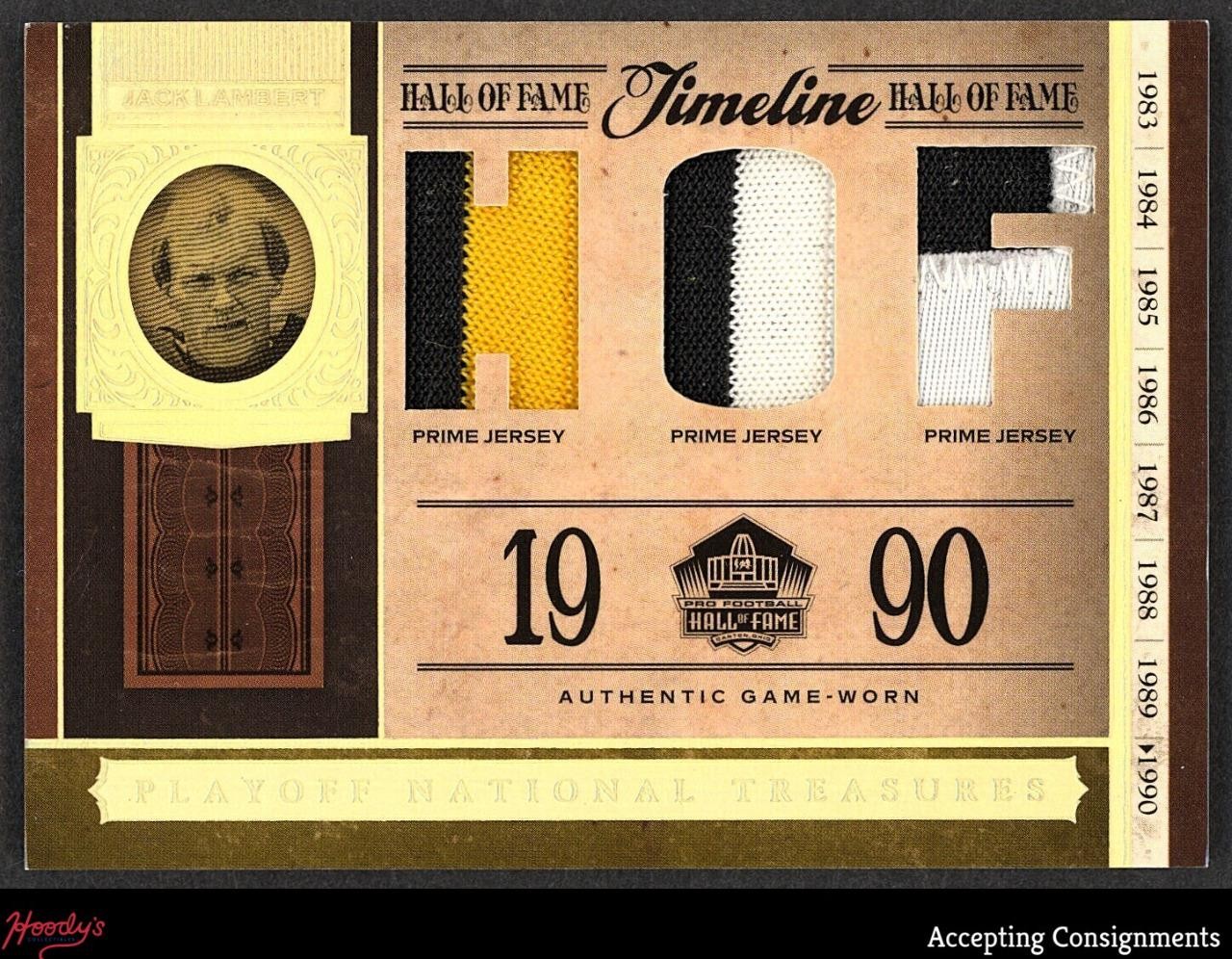 2006 Playoff National Treasures Triple Relic Jack Lambert GAME-USED PATCH 08/15