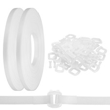 2 Roll Plastic Packaging Banding Strapping with Clear Buckles, White