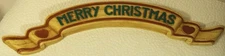 Vtg Homco “Merry Christmas” Ribbon Banner ~ Wall Plaque ~ Sign ~ Folk Art Style