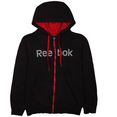 Reebok Herren schwarz Hoodie mit durchgehendem Reißverschluss Large Sportswear