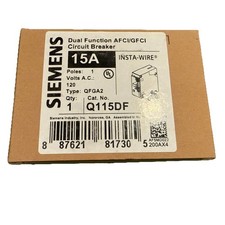 Siemens Q115DF 1P 15A QFGA2 AFCI GFCI Plug on Neutral