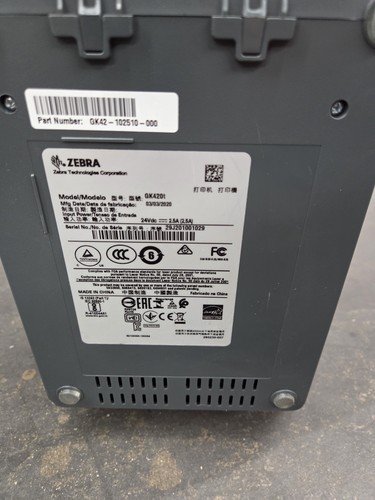 Zebra GK420t Thermal Label Printer GK42-102510-000 USED NO A/C - 第 6/6 張圖片