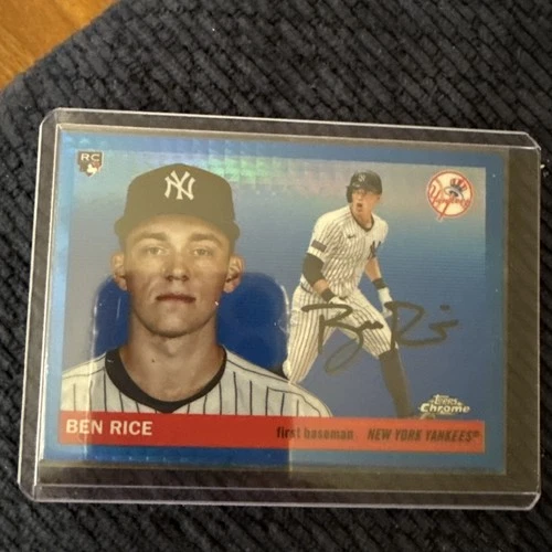 2025 Topps Chrome Platinum Ben Rice True Blue Prism Refractor NY Yankees RC