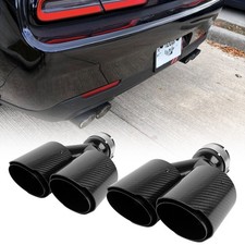 For Dodge Challenger 5.7L 6.2L 6.4L Exhaust Tip 3" in Dual 4" Out Carbon Fiber