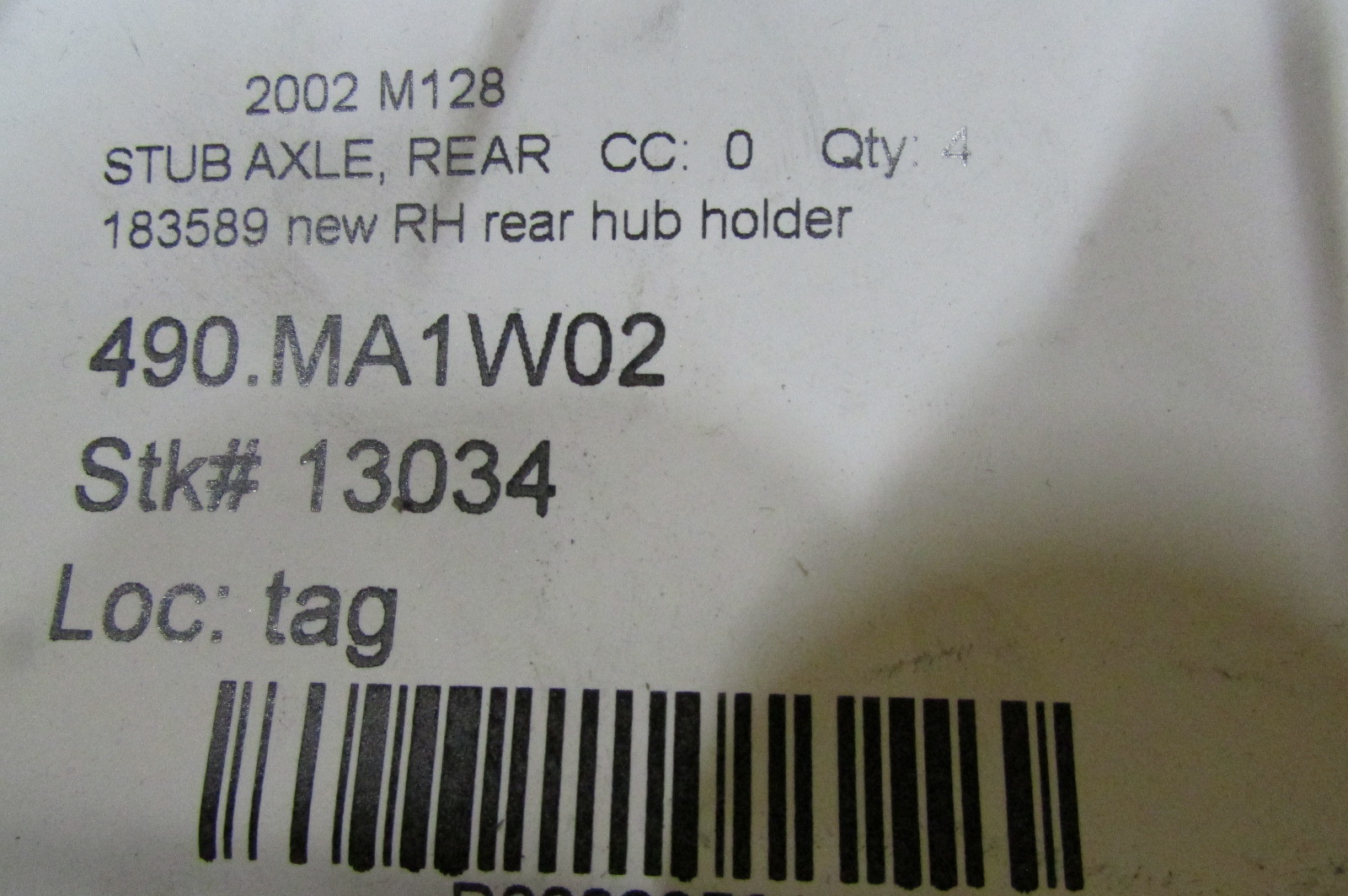 Maserati Coupe, Spyder, RH Rear Hub Holder, New P/N 183589