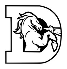 Denver Broncos Decal 1 5.5"x5.25" Choose Color