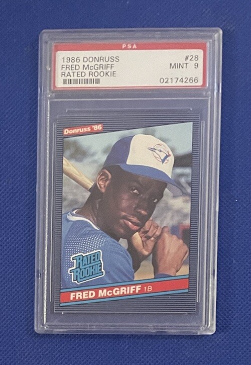1986 Donruss #28 Fred McGriff PSA 9 Graded Mint Rookie Card RC M35
