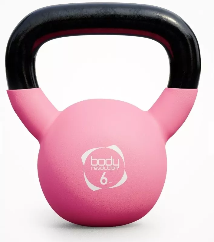 Body Revolution Neoprene Coated Cast Iron Kettlebell - 6KG - Pink