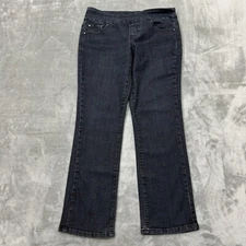 Jag Jeans Womens 10 Petite Blue High Rise Straight Stretch Dark Wash Pull On