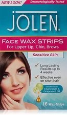Jolen Sensitive Skin Facial Strip Wax 16 Strips (Pack of 1) USA Seller