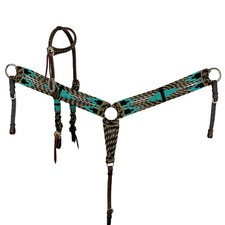 Waves Corded Mohair One Ear Headstall and Breastcollar Set
