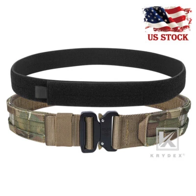 KRYDEX Tactical Belt 1.75 in Heavy Duty Rigger Belt Quick Release Nylon MC Camo