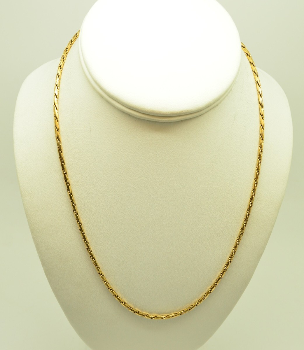 14k Yellow Gold Cardano Chain Link Necklace 19.0