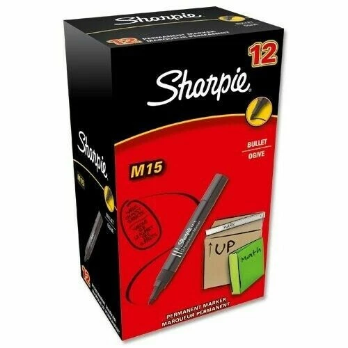 PENNARELLO INDELEBILE MARKER Sharpie M15 Punta Tonda NERO 1.8 mm conf. 12 Pz