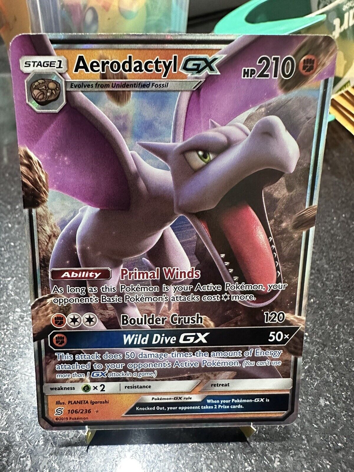 Aerodactyl GX - 106/236 - Ultra Rare - Pokemon » Singles - Pokemon »  Unified Minds - Wild Things Games