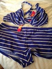 WOMENS LADIES RESORT BIKINI SET 38 c/d TOP  16 SHORTS  NEW  BNWT