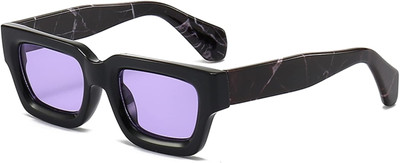 Retro Thick Rectangle Chunky Sonnenbrillen Frauen Männer Trendy Square Shades Mo