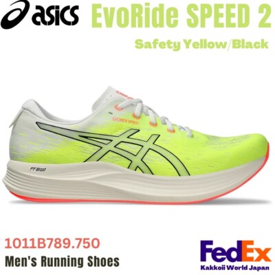 ASICS Men's Running Shoes EvoRide SPEED 2 Safety Yellow/Black 1011B789.750 NEW!
