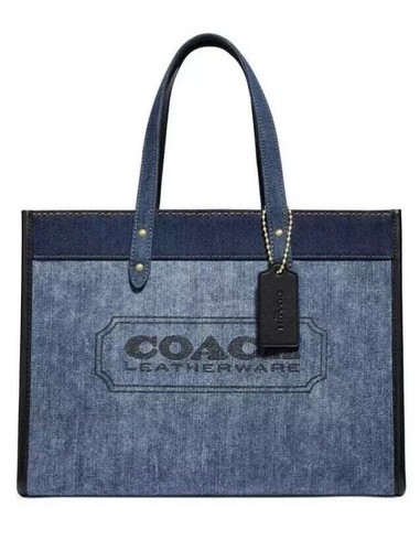 Coach Branded Denim \u0026 Leather Field 