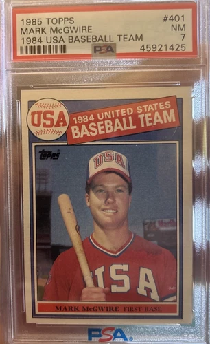 1985 Topps Mark McGwire 1984 USA Baseball Team #401  RC PSA 7 NM🔥🔥🔥Beautiful