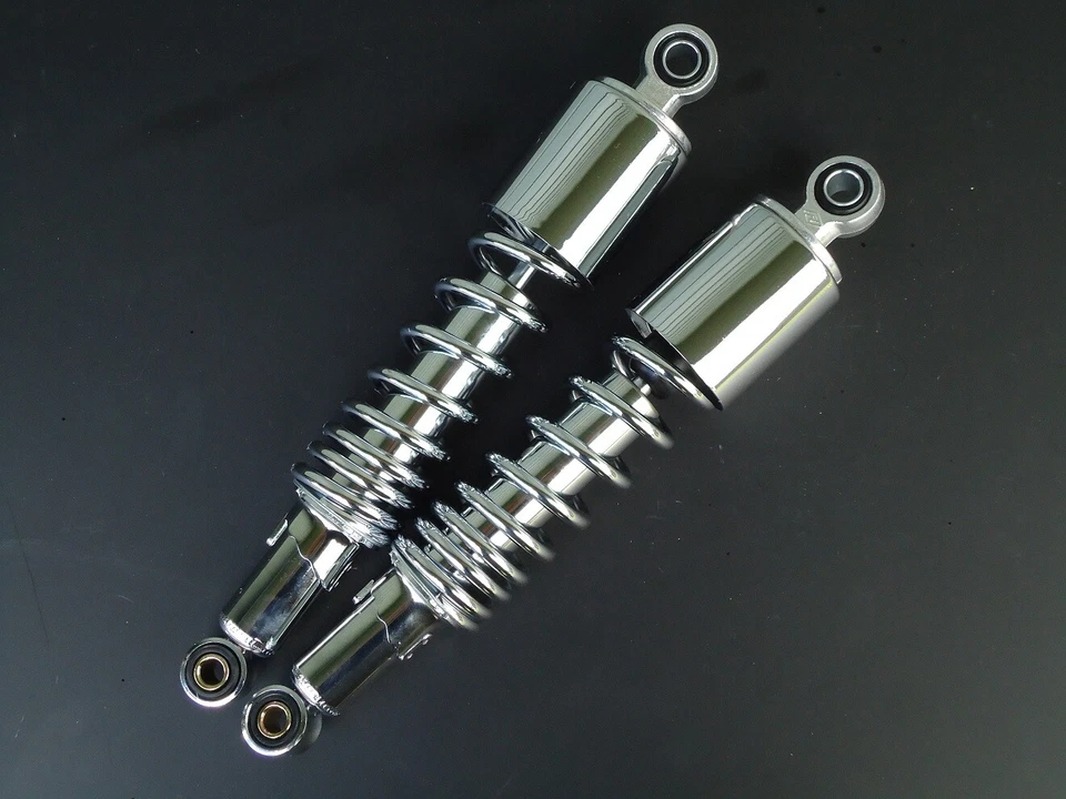 Par de amortiguadores traseros Suzuki GS550 cromados 335 mm TIPO 8 Foto 4 de 4