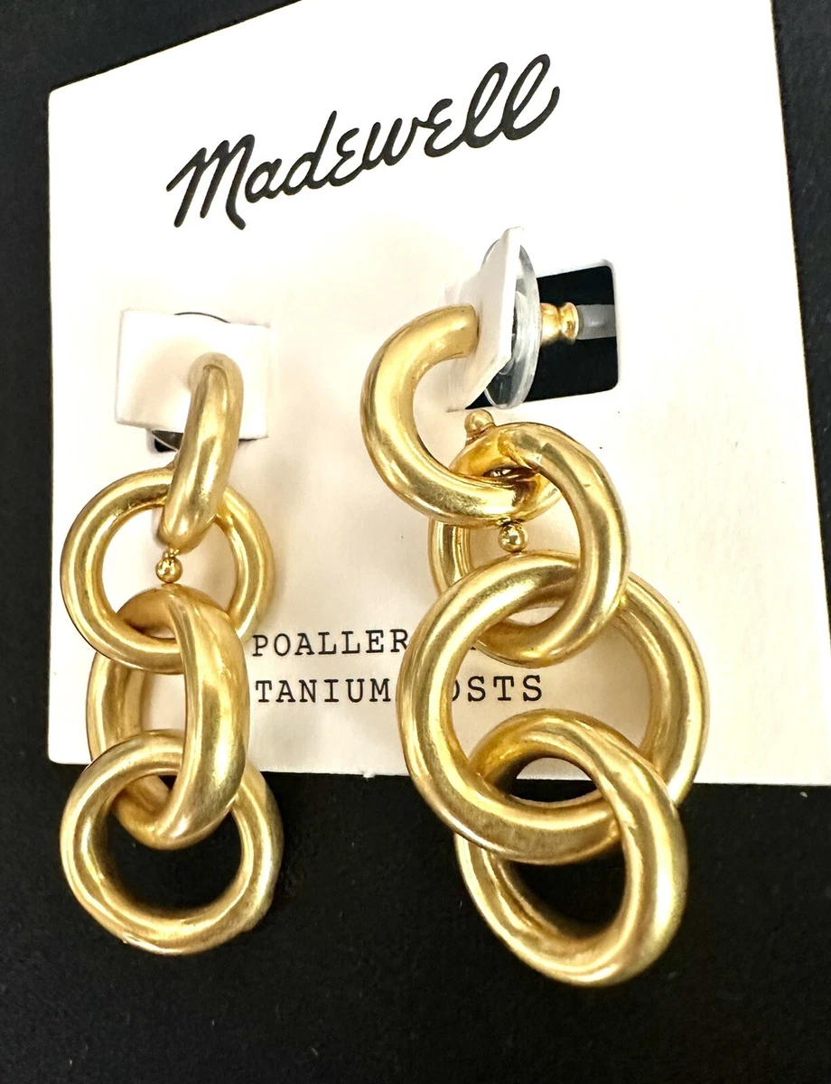 Madewell Linked Earrings Matte Gold Color eBay