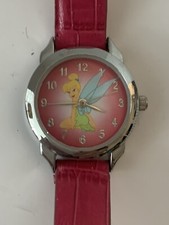 Disney Tinkerbell Girls Watch Hot Pink Face Band Fairy Pixie New Battery