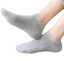 1pair Men Socks Grey Breathable Soft Low Cut Boat Short Cotton Ankle Socks