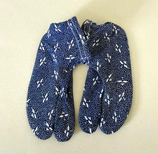 NEU 1 Paar Kinder marineblau/wei&szlig; Polyester geteilte Zehe/Tabi Socken f&uuml;r Geta/Zori Alter 3-4