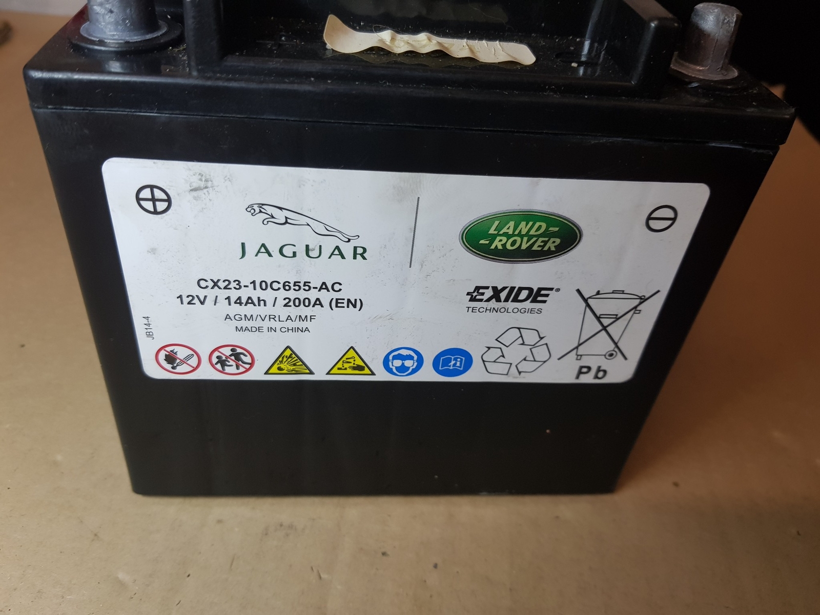 2014 JAGUAR XF AUTO FACELIFT X250 AUXILIARY BATTERY 12V 14AH 200A