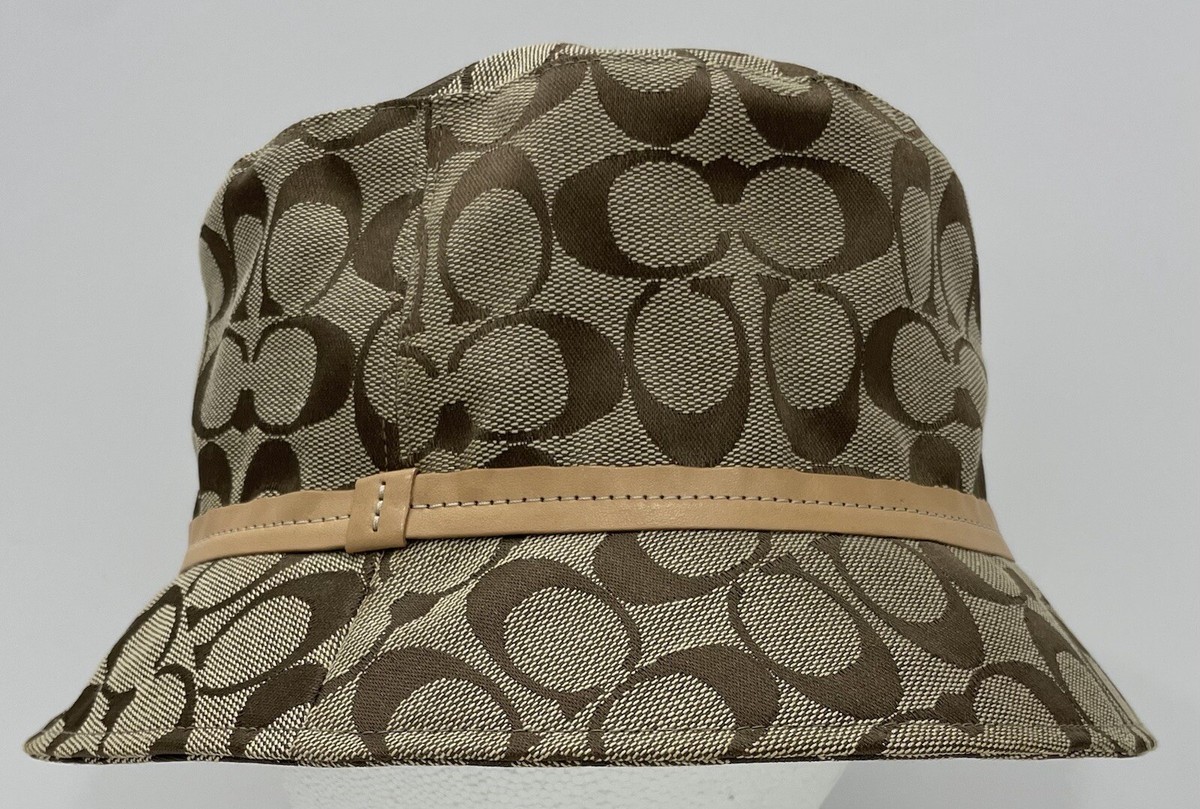 Coach Brown Signature Canvas Bucket Hat with Tan Leather Trim NWT Coach Rowan Bucket Bag In Signature Canvas CBH07 Tan  main image 2