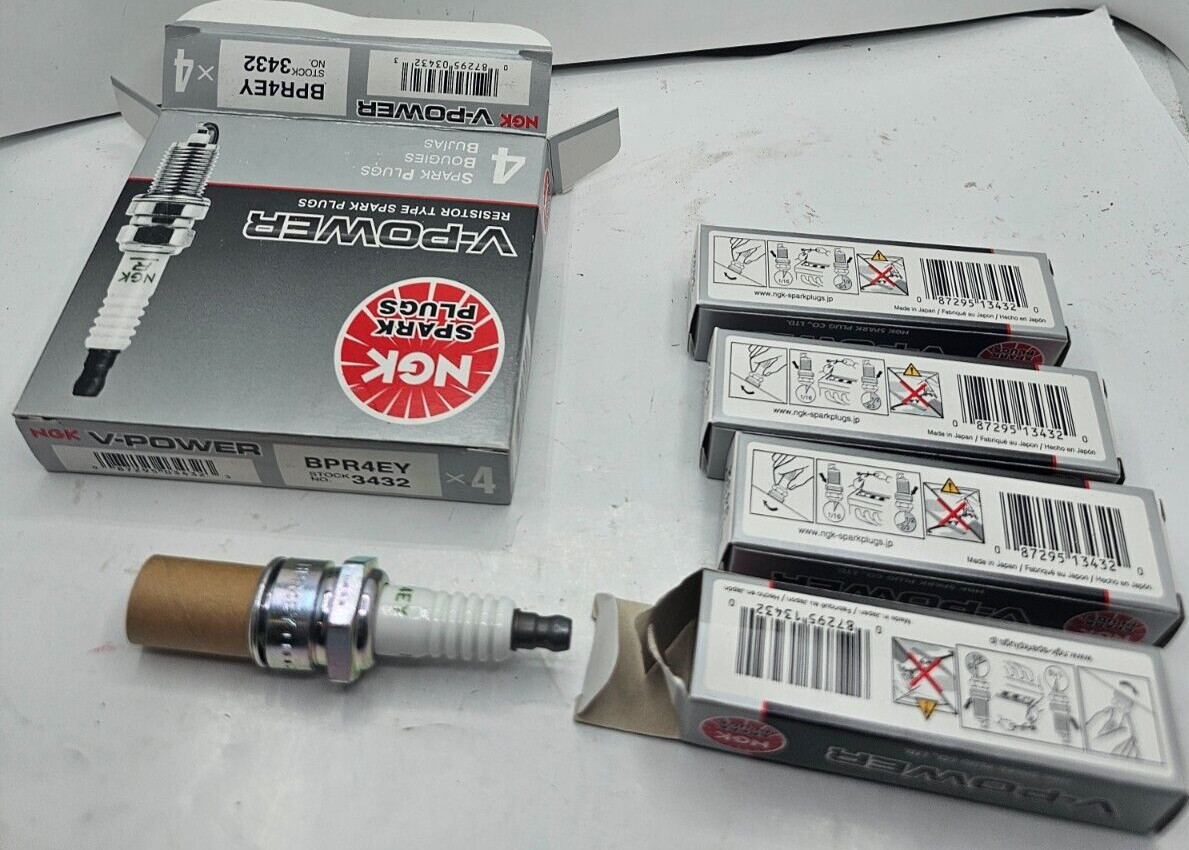 QTY 4 NGK Spark Plug V-Power Spark Plug BPR4EY 3432 For Toyota Land Cruiser
