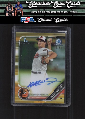 2019 Bowman CPA-DK Dean Kremer Chrome Prospect Gold Refractor Auto #/50