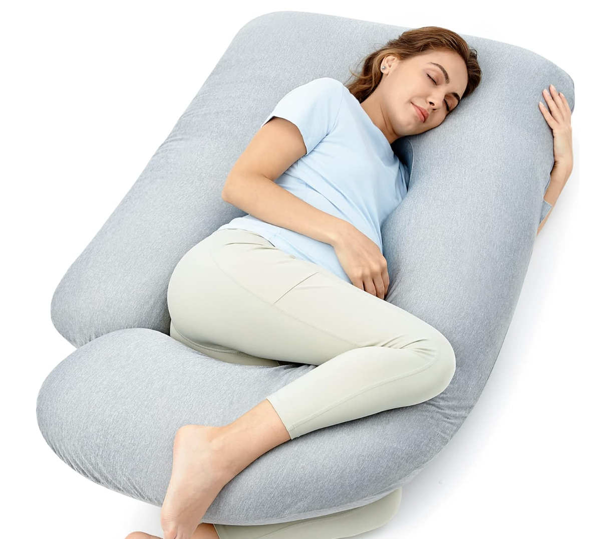 Momcozy Maternity Soft Support Pillow U Shaped Full Body Pillow