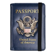 Slim Leather Passport Wallet Cover– Multi-Card + Boarding‑Pass Holder, RFID‑Safe