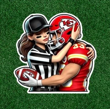Referee loving a Chiefs player vinyl sticker decal - several sizes available