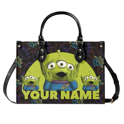 Personalized Aliens Toy Story Leather Handbag, Disney Leather