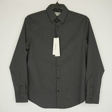 Calvin Klein Men's Long Sleeve Dress Shirt S Black Check Grid NWT 79.50