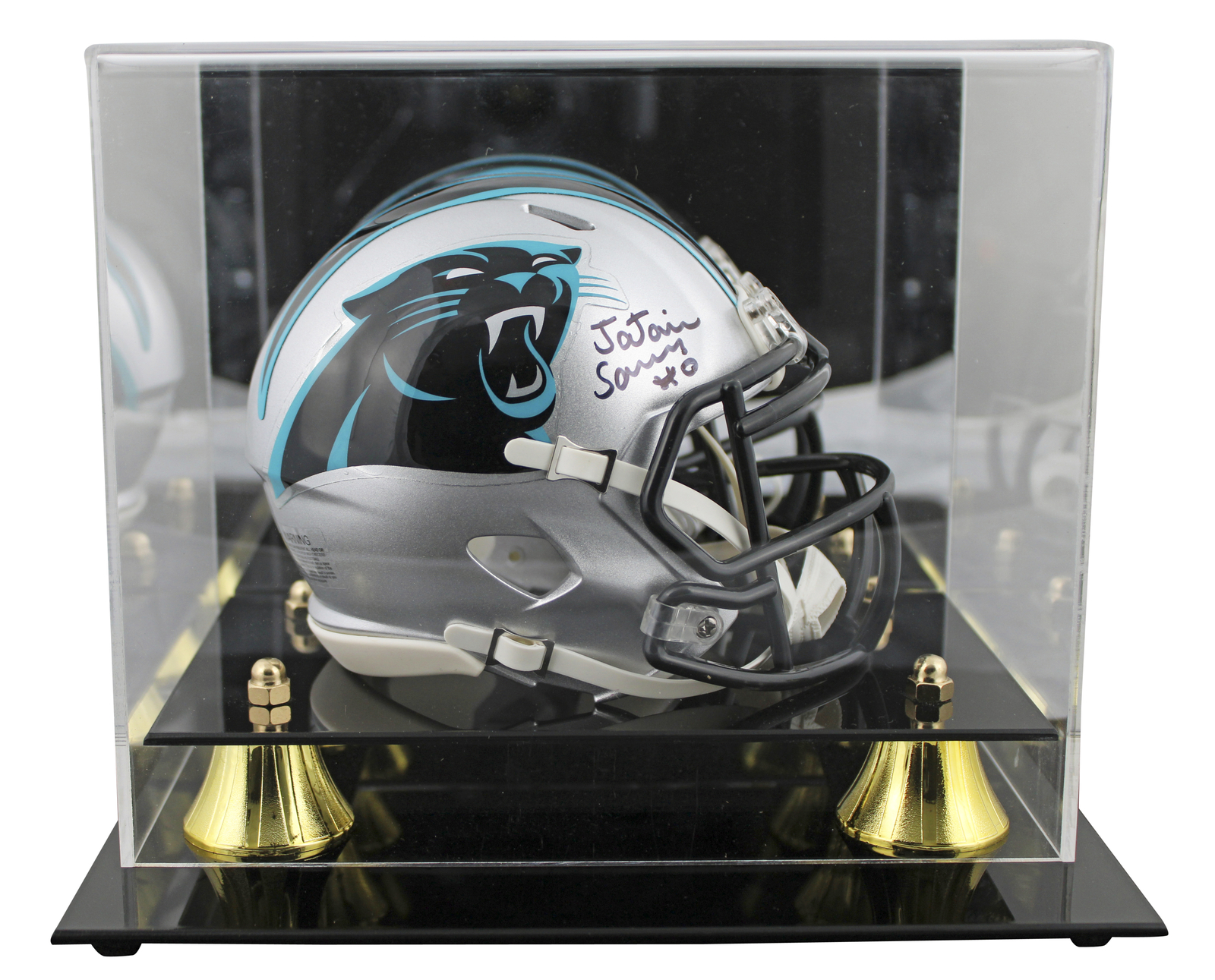 Ja'Tavion Sanders Autographed Signed Carolina Panthers Panthers Speed Mini Helmet W/ Case BAS Witnessed 