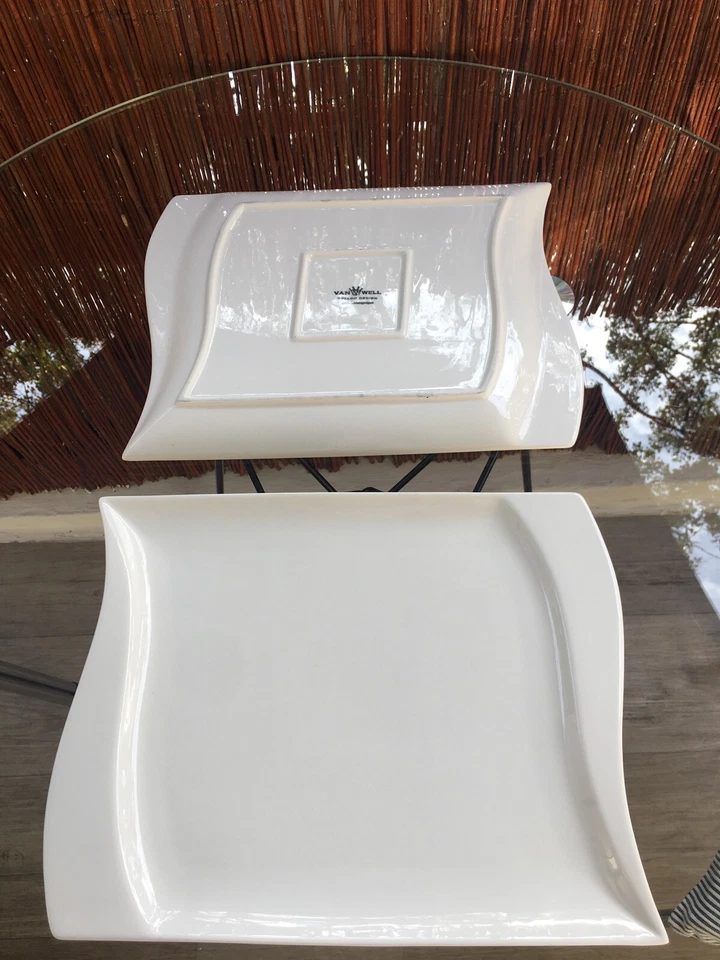 vanWell Marken  Tafel  Speiseteller»Harmony« Porzellan,Groß 29cm.Lx24cm.B ,Weiß, - Bild 2 von 4