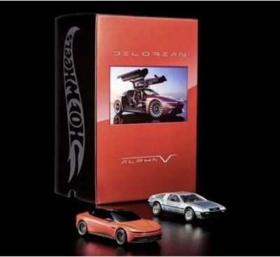 Hot Wheels 2023 RLC DeLorean DMC-12 & Alpha 5 Collector Set 