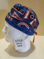 Chicago Bears Penannt NFL Men's Skull/Chemo Surgical Scrub Hat/Cap Handmade